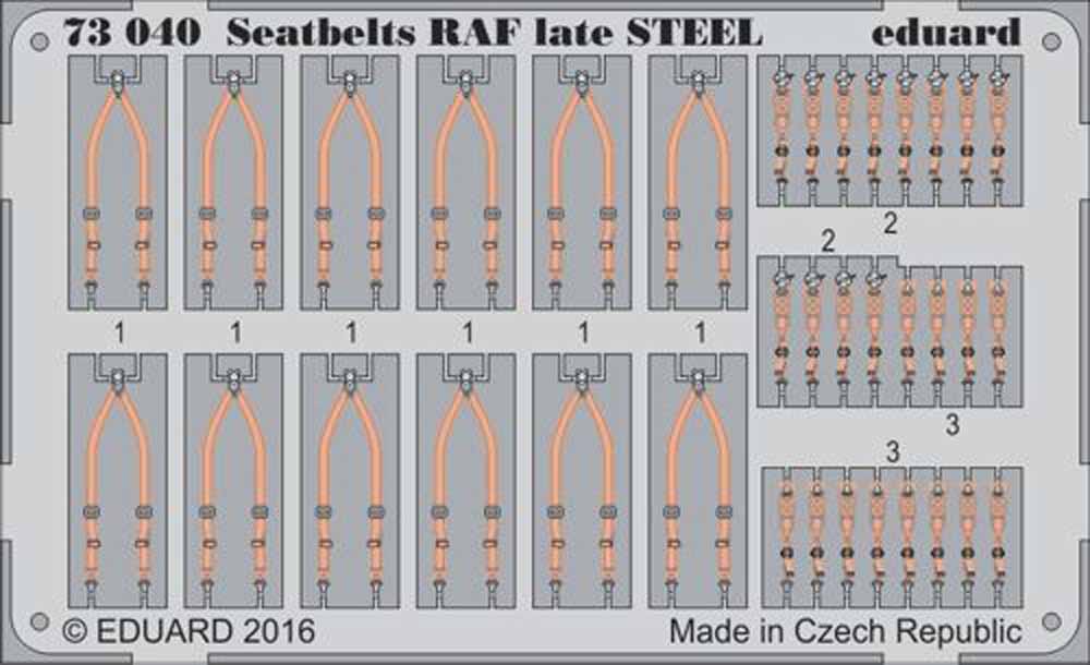 Eduard 73040 Etched Aircraft Detailling Set 1:72 seatbelts RAF late Steel !