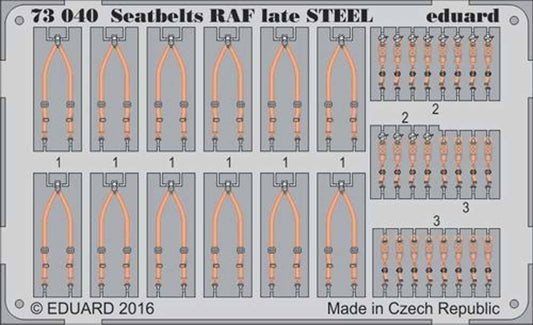 Eduard 73040 Etched Aircraft Detailling Set 1:72 seatbelts RAF late Steel !