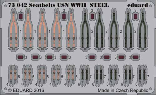 Eduard 73042 Etched Aircraft Detailling Set 1:72 seatbelts USN WWII fighters Ste