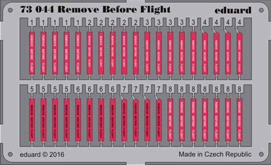 Eduard 73044 Etched Aircraft Detailling Set 1:72 Remove Before Flight flags Stee