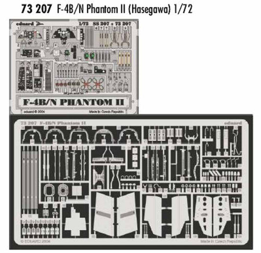 Eduard 73207 Etched Aircraft Detailling Set 1:72 McDonnell F-4B/F-4N Phantom Pre