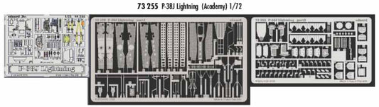 Eduard 73255 Etched Aircraft Detailling Set 1:72 Lockheed P-38J Lightning Pre-pa