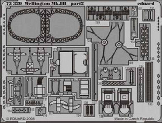Eduard 73320 Etched Aircraft Detailling Set 1:72 Vickers Wellington Mk.III