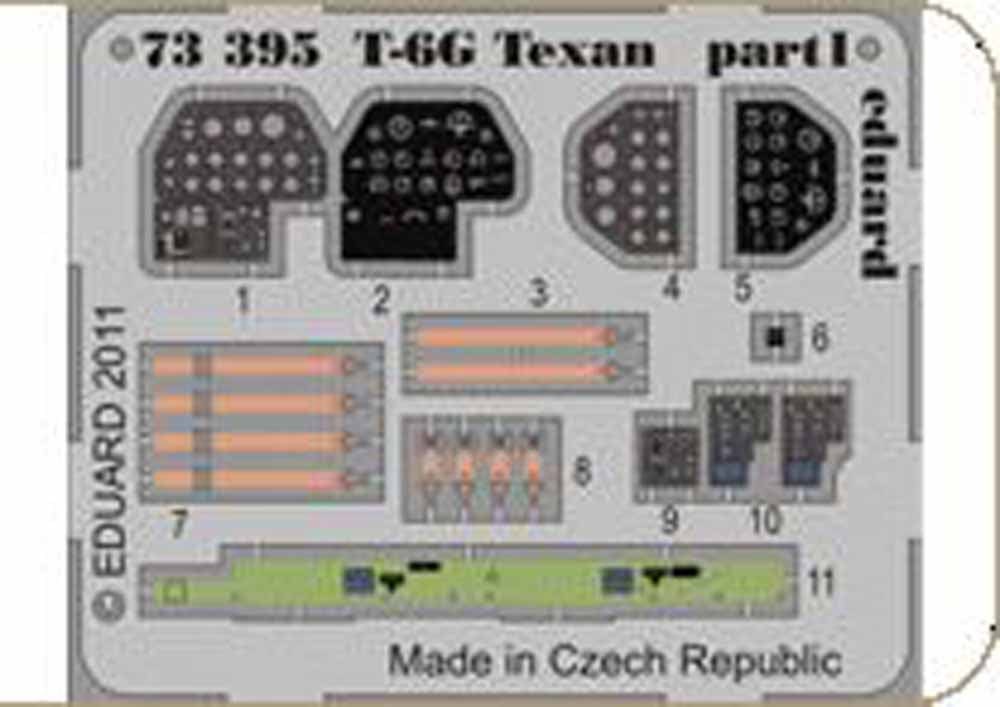 Eduard 73395 Etched Aircraft Detailling Set 1:72 North-American T-6G Texan