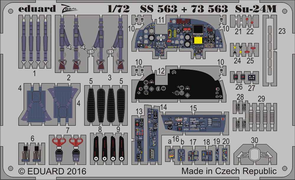 Eduard 73563 Etched Aircraft Detailling Set 1:72 Sukhoi Su-24M Fencer-D