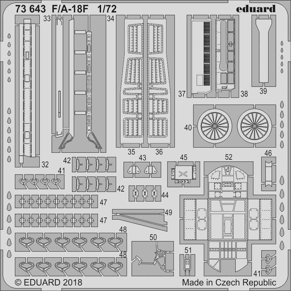 Eduard 73643 Etched Aircraft Detailling Set 1:72 McDonnell-Douglas F/A-18F