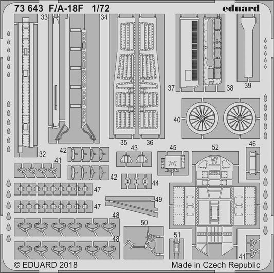 Eduard 73643 Etched Aircraft Detailling Set 1:72 McDonnell-Douglas F/A-18F