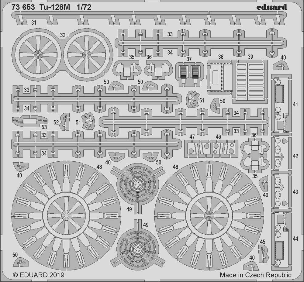 Eduard 73653 Etched Aircraft Detailling Set 1:72 Tuplov Tu-128M