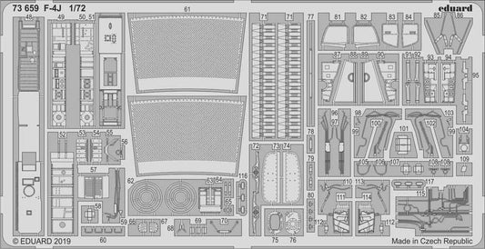 Eduard 73659 Etched Aircraft Detailling Set 1:72 McDonnell F-4J Phantom
