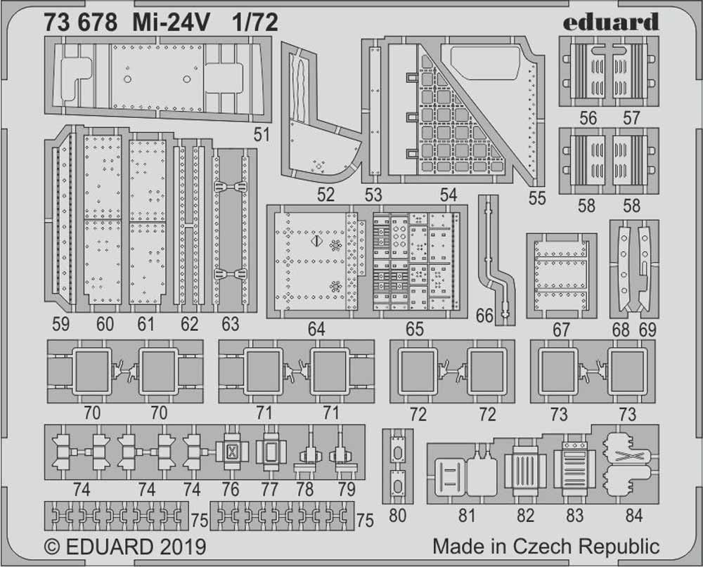 Eduard 73678 Etched Aircraft Detailling Set 1:72 Mil Mi-24V