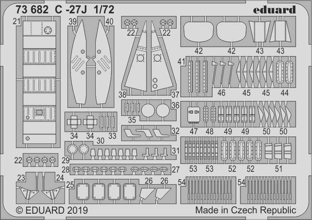 Eduard 73682 Etched Aircraft Detailling Set 1:72 Alenia C-27J Spartan