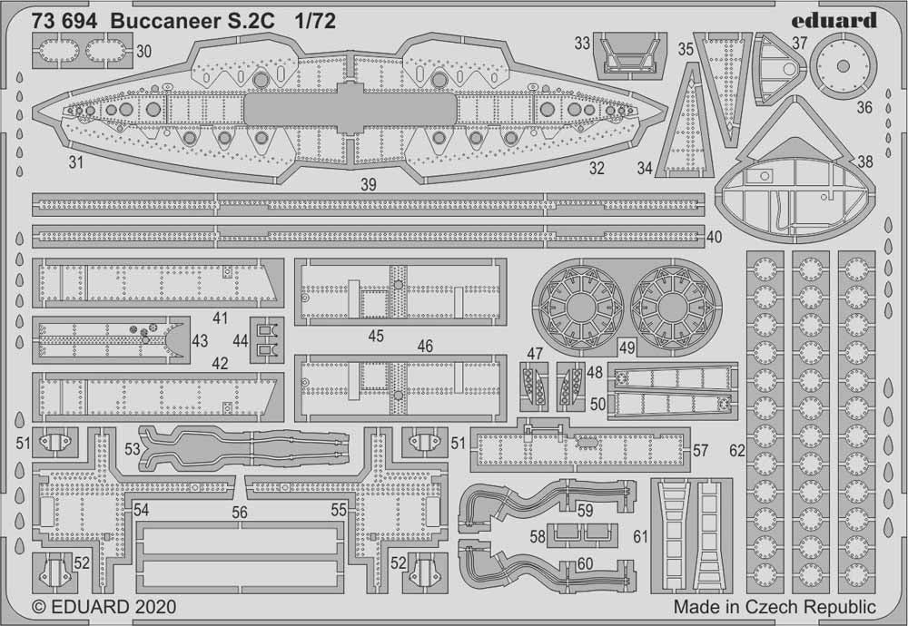 Eduard 73694 Etched Aircraft Detailling Set 1:72 Blackburn Buccaneer S.2C
