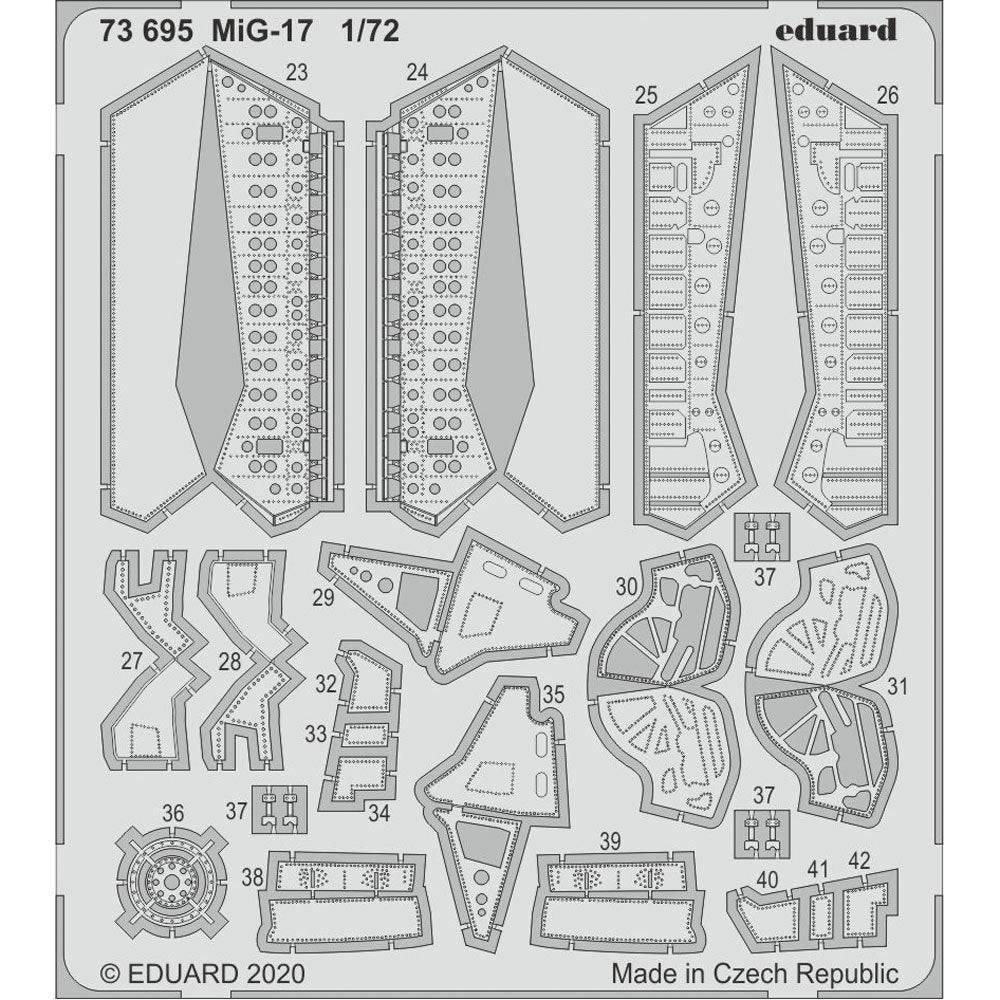 Eduard 73695 Etched Aircraft Detailling Set 1:72 Mikoyan MiG-17F