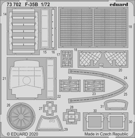 Eduard 73702 Etched Aircraft Detailling Set 1:72 Lockheed-Martin F-35B Lightning