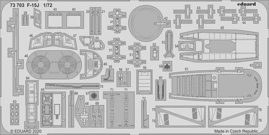 Eduard 73703 Etched Aircraft Detailling Set 1:72 McDonnell F-15J Eagle