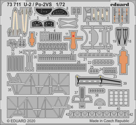Eduard 73711 Etched Aircraft Detailling Set 1:72 Polikarpov U-2/Po-2VS