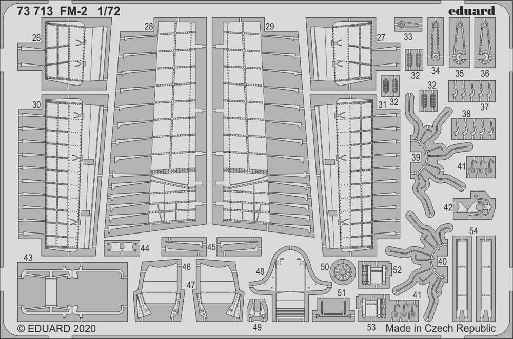 Eduard 73713 Etched Aircraft Detailling Set 1:72 General-Motors FM-2 Wildcat