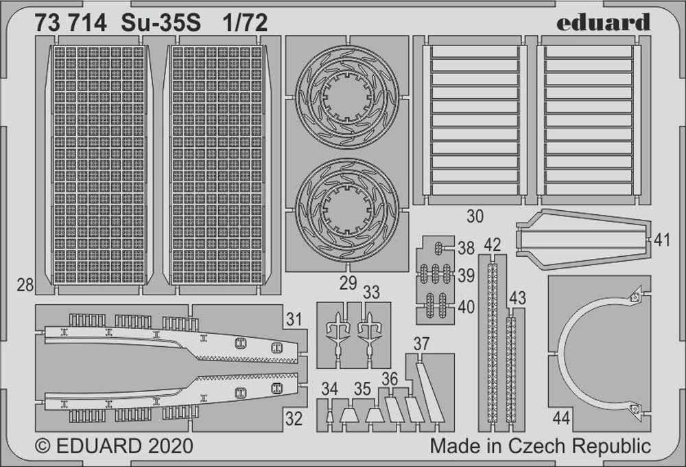 Eduard 73714 Etched Aircraft Detailling Set 1:72 Sukhoi Su-35S