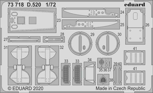 Eduard 73718 Etched Aircraft Detailling Set 1:72 Dewoitine D.520
