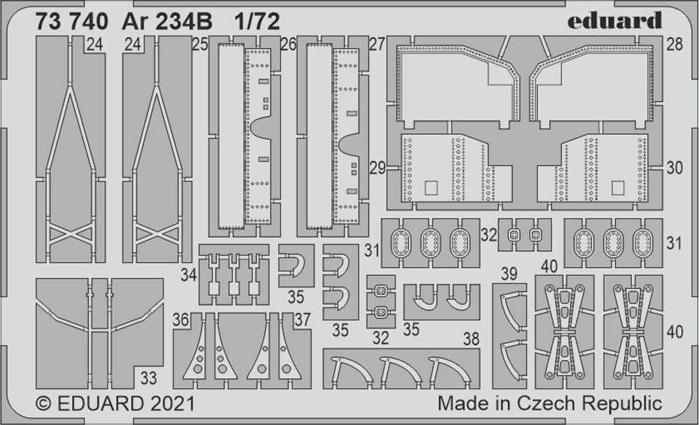 Eduard 73740 Etched Aircraft Detailling Set 1:72 Arado Ar-234B 1/72