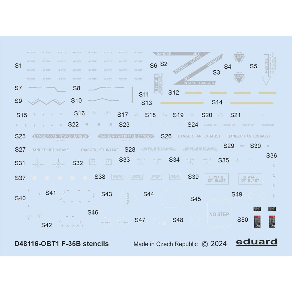 Eduard F-35B Lightning II 1:48 Decals Stencils Set for Tamiya 61125 EDD48116
