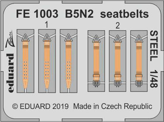 Eduard FE1003 Etched Aircraft Detailling Set 1:48 Nakajima B5N2 Type 97 seatbelt