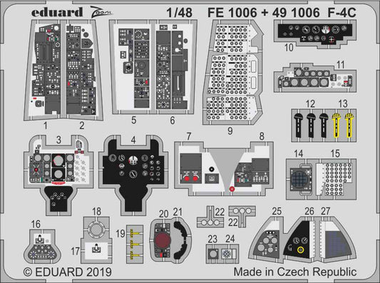Eduard FE1006 Etched Aircraft Detailling Set 1:48 McDonnell F-4C Phantom