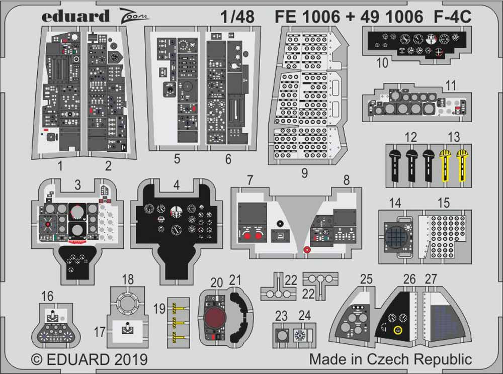 Eduard FE1006 Etched Aircraft Detailling Set 1:48 McDonnell F-4C Phantom