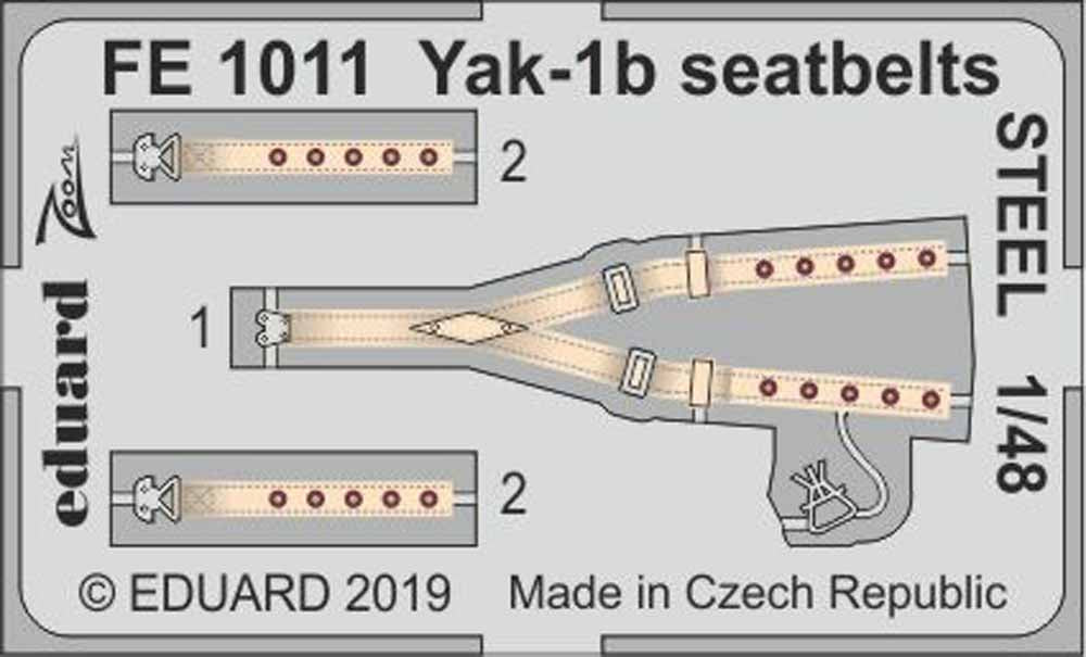 Eduard FE1011 Etched Aircraft Detailling Set 1:48 Yakolev Yak-1B seatbelts Steel