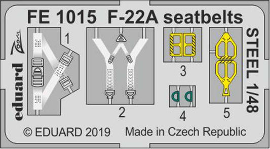 Eduard FE1015 Etched Aircraft Detailling Set 1:48 Lockheed-Martin F-22A seatbelt