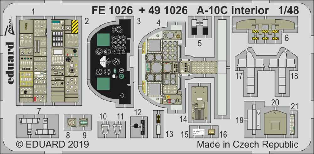 Eduard FE1026 Etched Aircraft Detailling Set 1:48 Fairchild A-10C