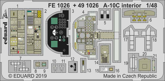 Eduard FE1026 Etched Aircraft Detailling Set 1:48 Fairchild A-10C