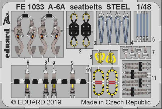 Eduard FE1033 Etched Aircraft Detailling Set 1:48 Grumman A-6A Intruder seatbelt