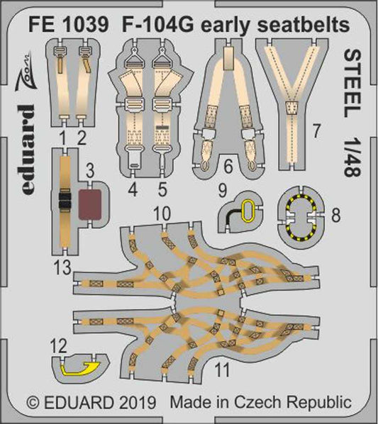 Eduard FE1039 Etched Aircraft Detailling Set 1:48 Lockheed F-104G Starfighter ea