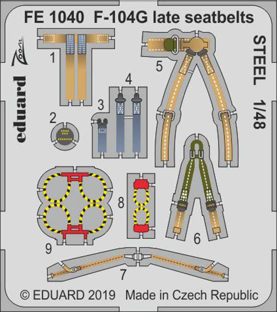 Eduard FE1040 Etched Aircraft Detailling Set 1:48 Lockheed F-104G Starfighter la