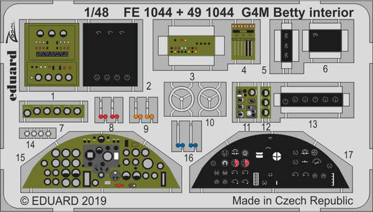 Eduard FE1044 Etched Aircraft Detailling Set 1:48 Mitsubishi G4M1 Betty interior