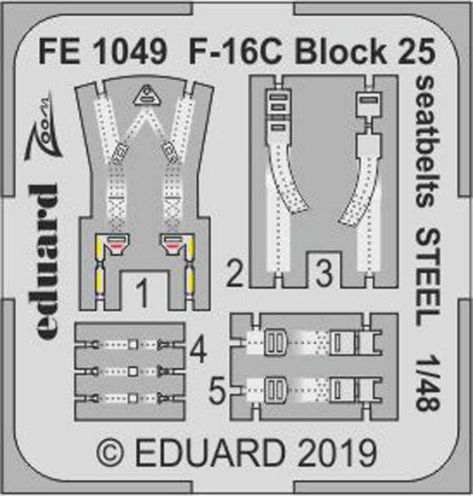 Eduard FE1049 Etched Aircraft Detailling Set 1:48 Lockheed-Martin F-16C Block 25