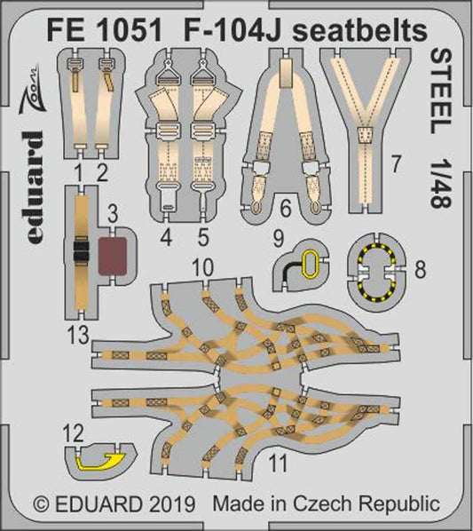 Eduard FE1051 Etched Aircraft Detailling Set 1:48 Lockheed F-104J Starfighter se