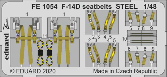 Eduard FE1054 Etched Aircraft Detailling Set 1:48 Grumman F-14D Tomcat seatbelts
