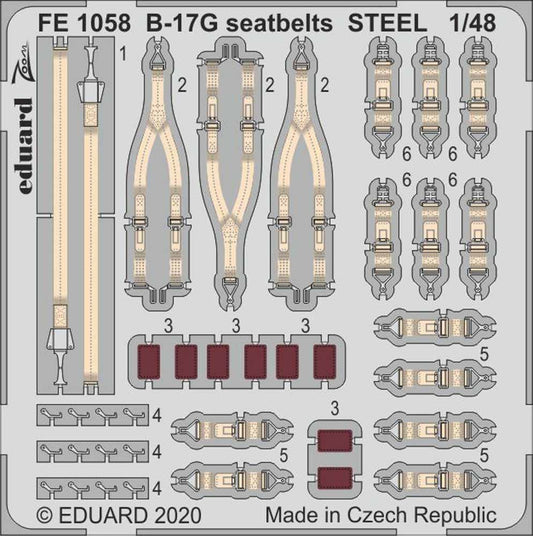 Eduard FE1058 Etched Aircraft Detailling Set 1:48 Boeing B-17G Flying Fortress s