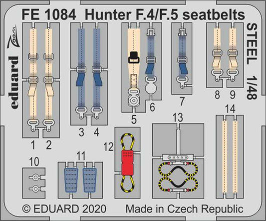 Eduard FE1084 Etched Aircraft Detailling Set 1:48 Hawker Hunter F.4/F.5 seatbelt