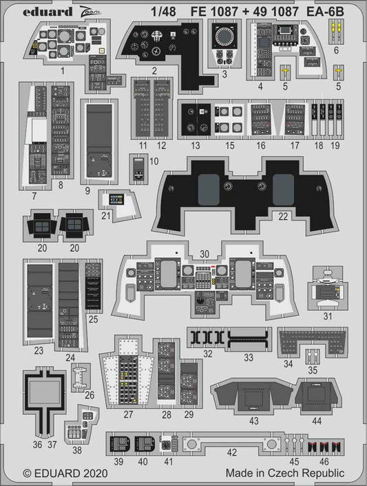 Eduard FE1087 Etched Aircraft Detailling Set 1:48 Grumman EA-6B Prowler
