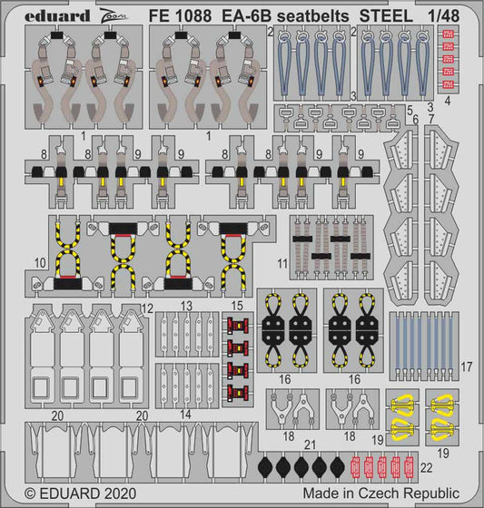 Eduard FE1088 Etched Aircraft Detailling Set 1:48 Grumman EA-6B Prowler seatbelt