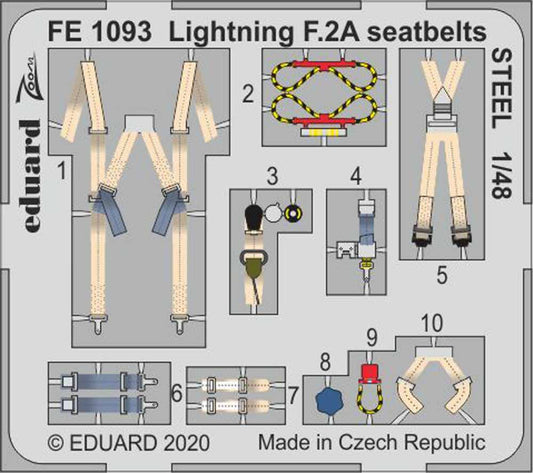 Eduard FE1093 Etched Aircraft Detailling Set 1:48 BAC/EE Lightning F.2A/F.6 seat