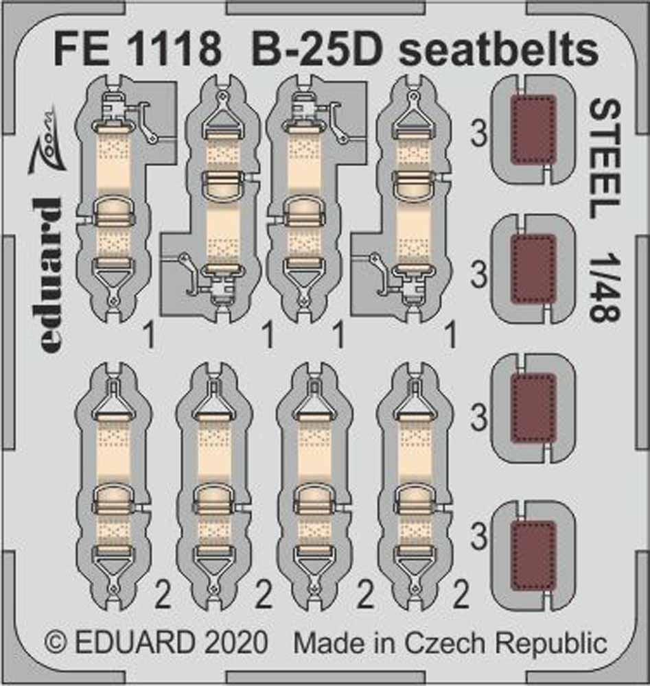 Eduard FE1118 Etched Aircraft Detailling Set 1:48 North-American B-25D Mitchell