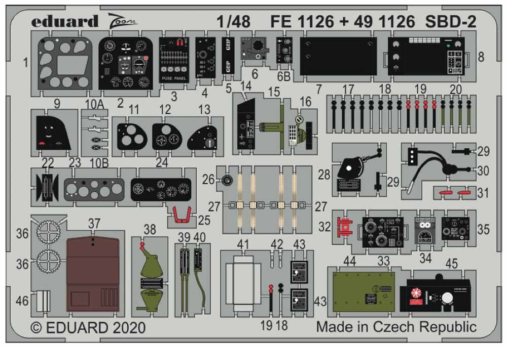 Eduard FE1126 Etched Aircraft Detailling Set 1:48 Douglas SBD-2 Dauntless