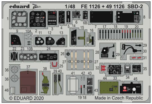 Eduard FE1126 Etched Aircraft Detailling Set 1:48 Douglas SBD-2 Dauntless