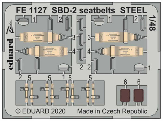 Eduard FE1127 Etched Aircraft Detailling Set 1:48 Douglas SBD-2 Dauntless seatbe