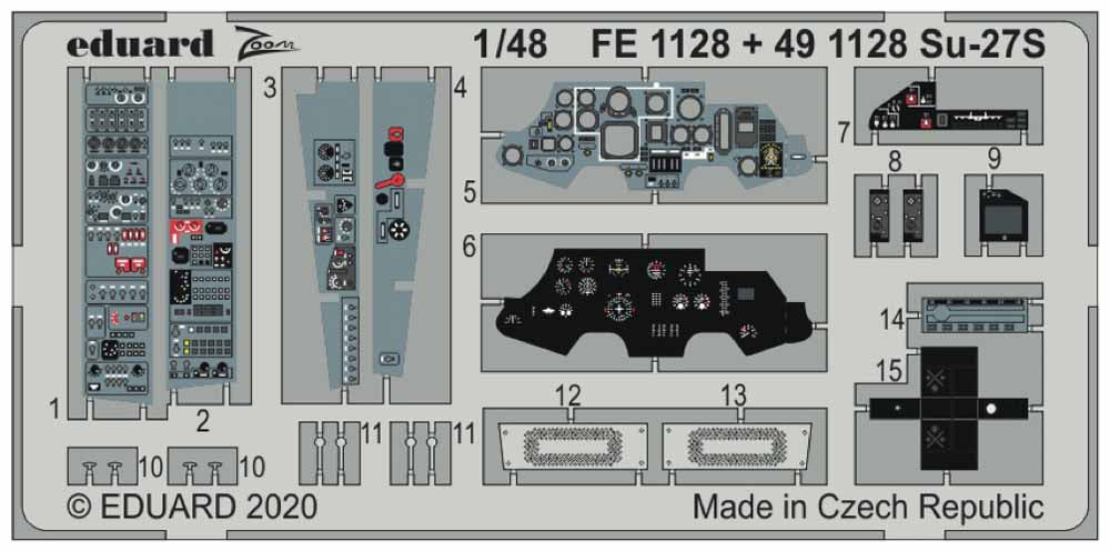 Eduard FE1128 Etched Aircraft Detailling Set 1:48 Sukhoi Su-27S
