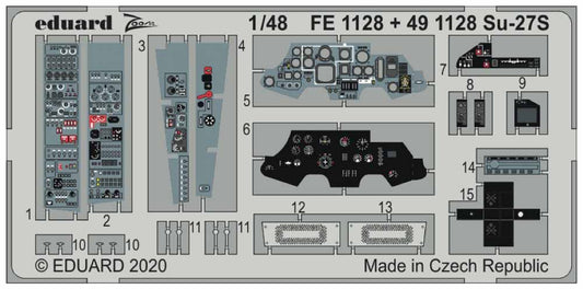 Eduard FE1128 Etched Aircraft Detailling Set 1:48 Sukhoi Su-27S